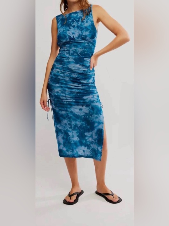 FREE PEOPLE Dresses & Skirts - NEW FREE PEOPLE take me away mesh open back midi dress blue indigo combo sz S